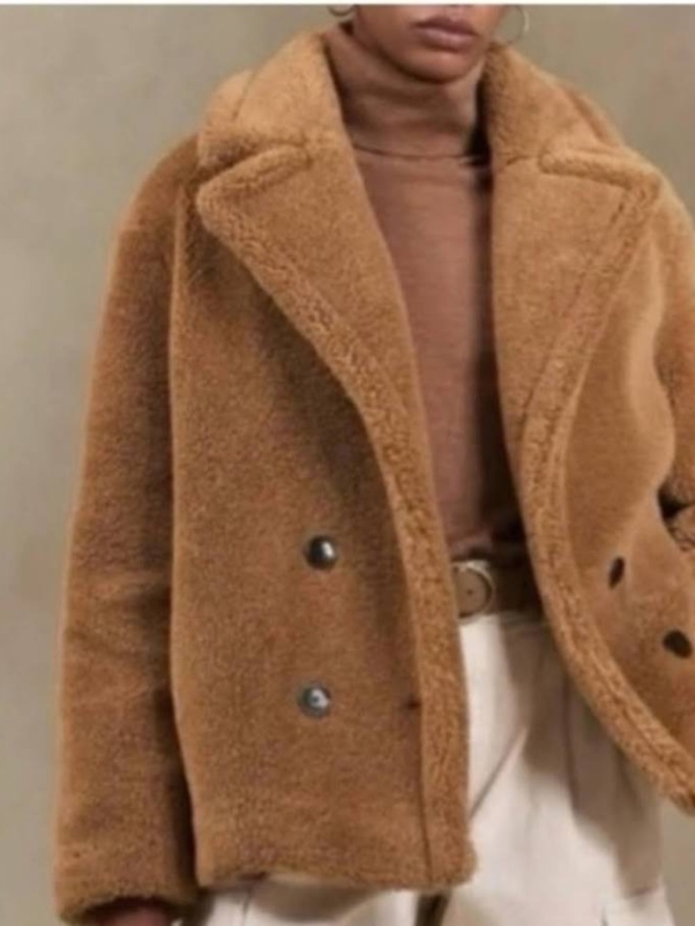 Banana Republic Faux Fur Double-Breasted Teddy Coat | NWT | Size XS
